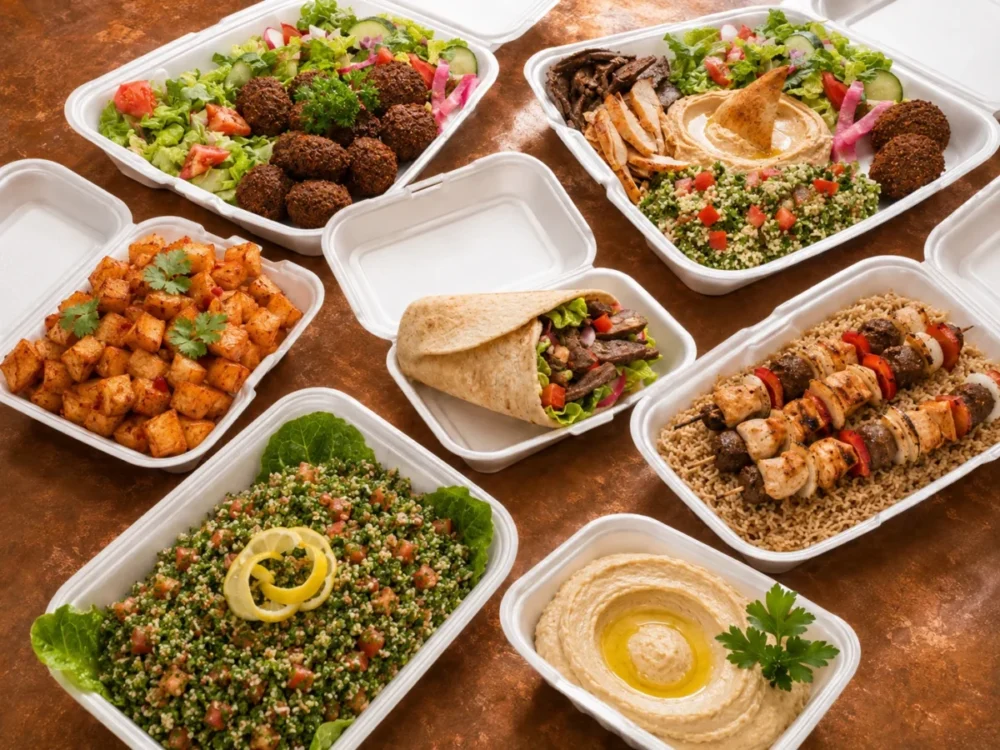 Halal Mediterranean food in Aurora with shawarma falafel hummus kabob and fresh salads