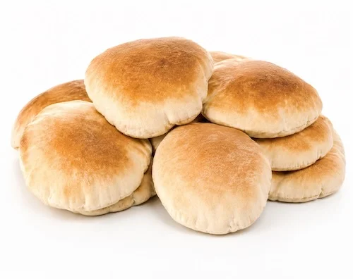 Fresh pita bread baked daily at Saj Fresh Grill in Aurora, Colorado